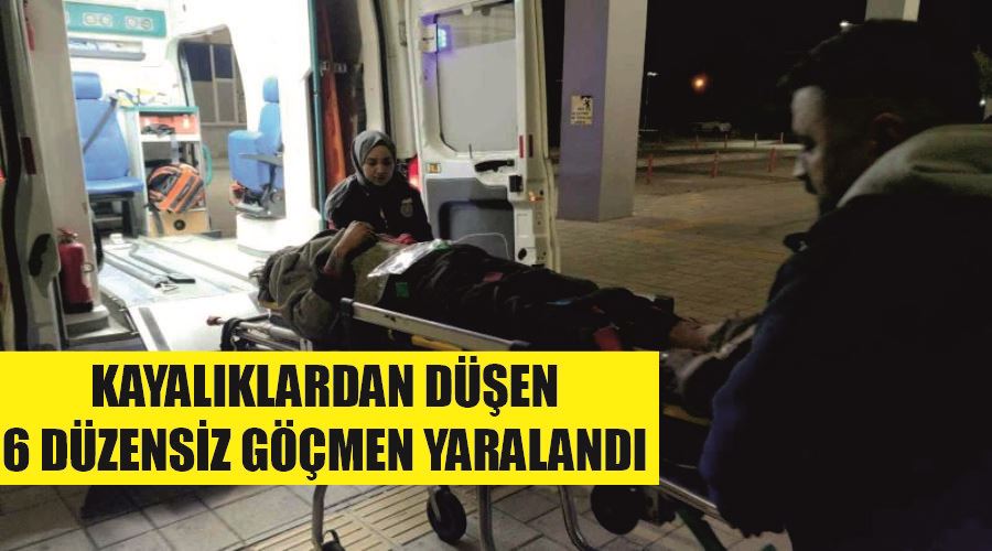 Kayalıklardan düşen 6 düzensiz göçmen yaralandı