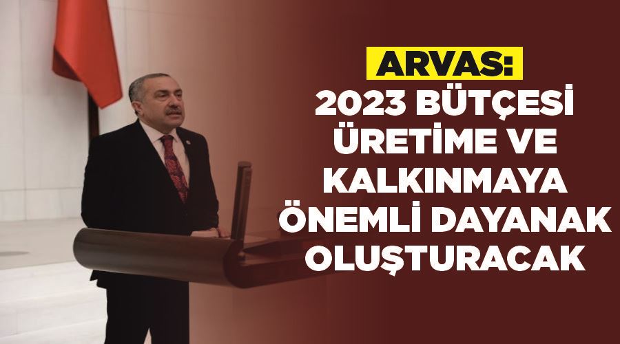 Arvas: “2023 bütçesi üretime ve kalkınmaya önemli dayanak oluşturacak”