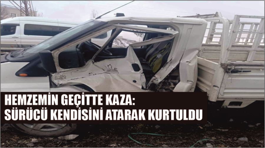 Hemzemin geçitte kaza: Sürücü kendisini atarak kurtuldu