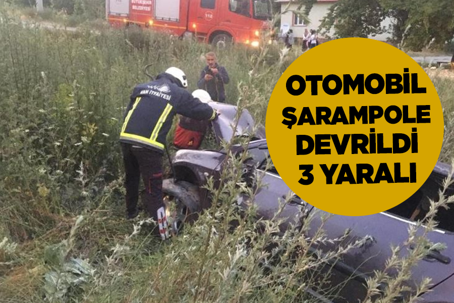 Otomobil şarampole devrildi: 3 yaralı