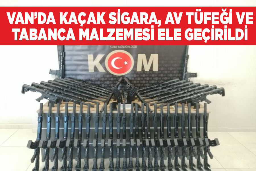 Van’da kaçak sigara, av tüfeği ve tabanca malzemesi ele geçirildi