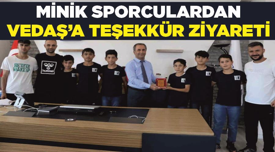 Minik sporculardan VEDAŞ’a teşekkür ziyareti