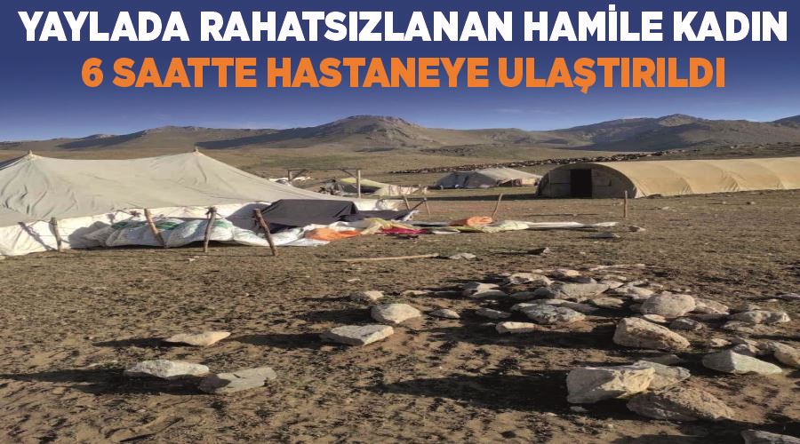 Yaylada rahatsızlanan hamile kadın 6 saatte hastaneye ulaştırıldı