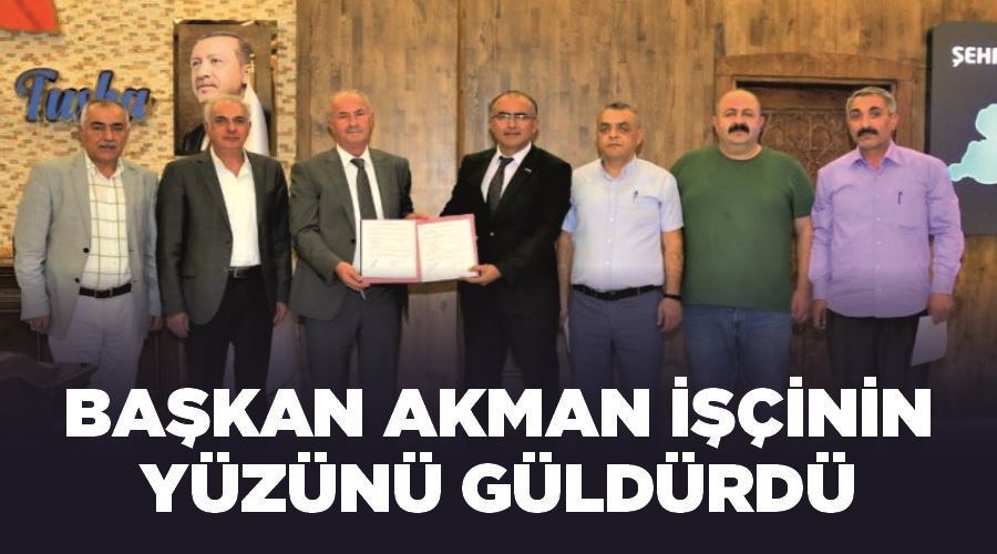 Başkan Akman işçinin yüzünü güldürdü