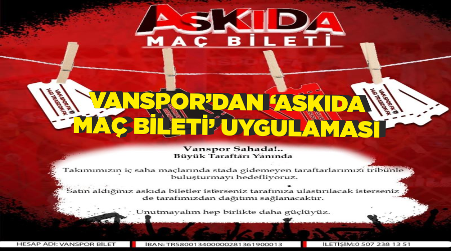 Vanspor’dan ‘Askıda maç bileti’ uygulaması