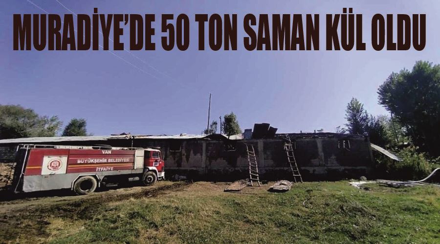 Muradiye’de 50 ton saman kül oldu