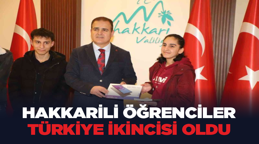 Hakkarili öğrenciler Türkiye ikincisi oldu