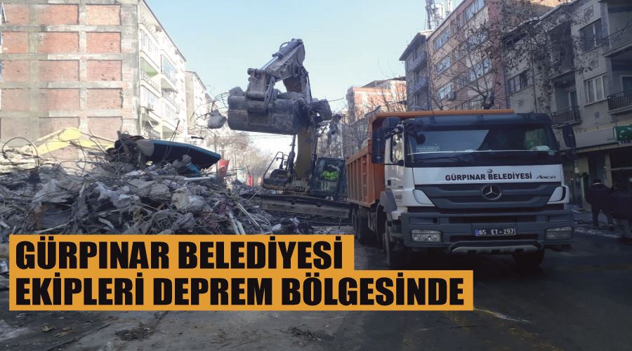 Gürpınar Belediyesi ekipleri deprem bölgesinde 