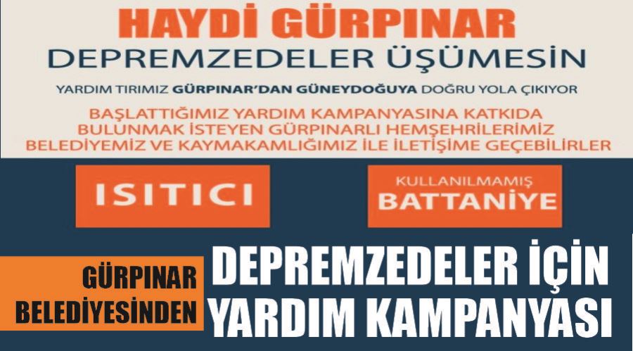 Gürpınar Belediyesinden depremzedeler için yardım kampanyası