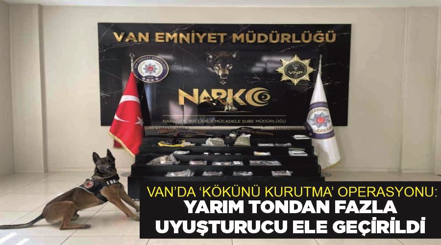 Van’da ‘Kökünü Kurutma’ operasyonu: Yarım tondan fazla uyuşturucu ele geçirildi