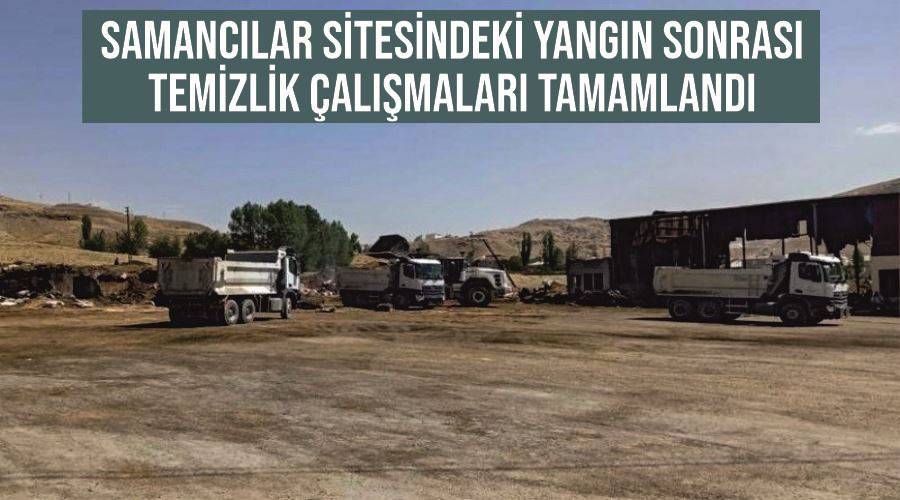 Samancılar sitesindeki yangın sonrası temizlik çalışmaları tamamlandı