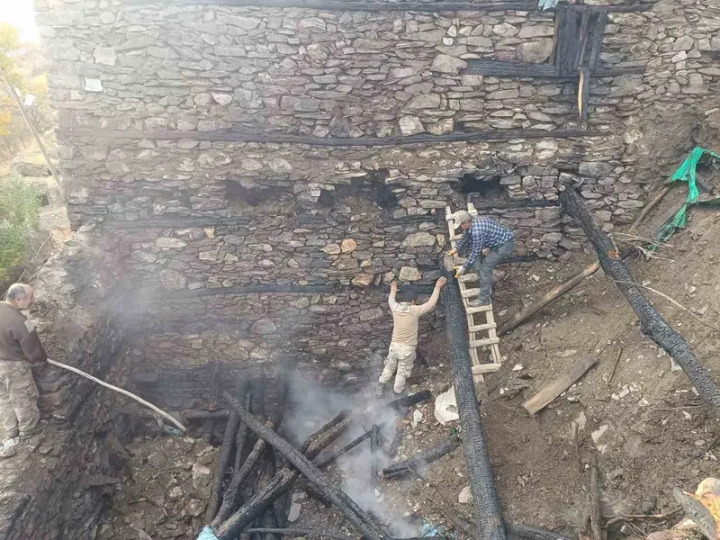 Bahçesaray’da odunluk yangını korkuttu