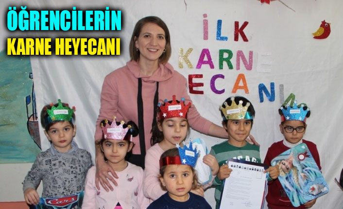 Minik öğrencilerin karne heyecanı
