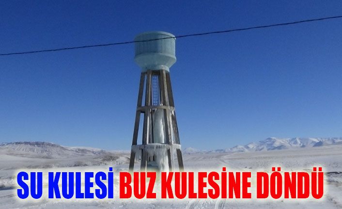 Su deposu buz kulesine dönüştü