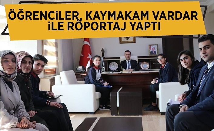 Öğrenciler, Kaymakam Vardar ile röportaj yaptı