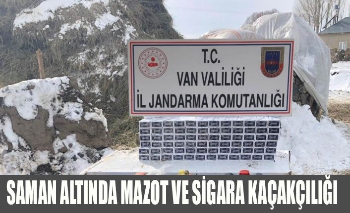 Saman altında kaçak mazot ve sigara ele geçirildi