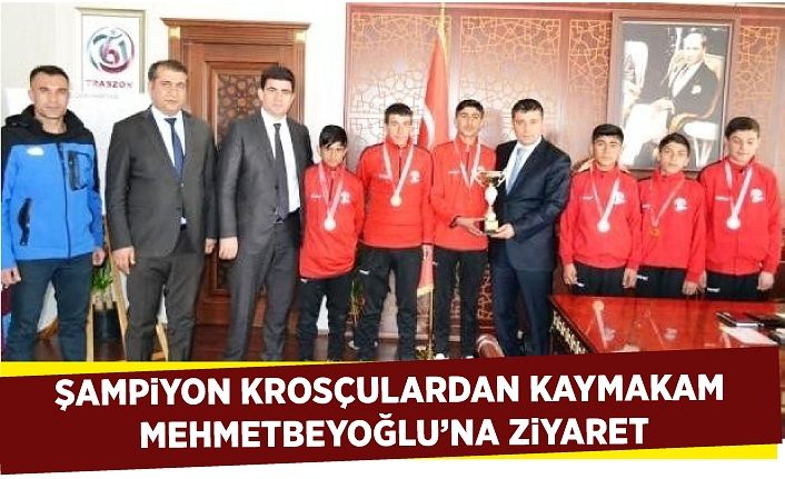 Şampiyon krosçulardan Kaymakam Mehmetbeyoğlu’na ziyaret