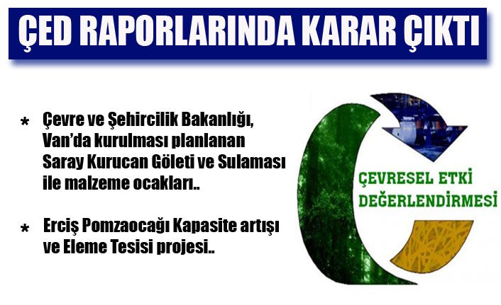 Bakanlık Saray Kurucan Göleti ve Sulaması ile malzeme ocakları için karar verdi
