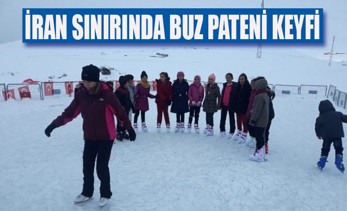 İran sınırında buz pateni keyfi