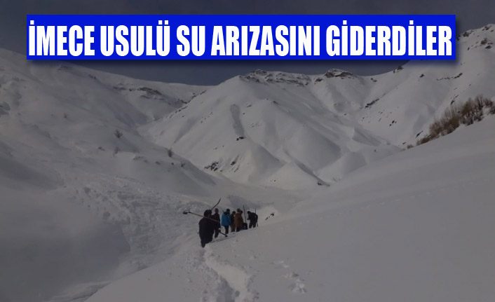 Kazma küreklerle karlı dağları aşıp, imece usulüyle arızayı giderdiler