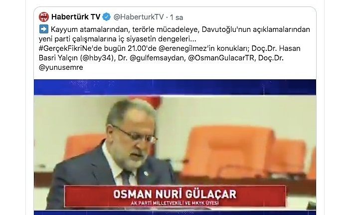 AK Partili Gülaçar, Habertürk TV Konuğu