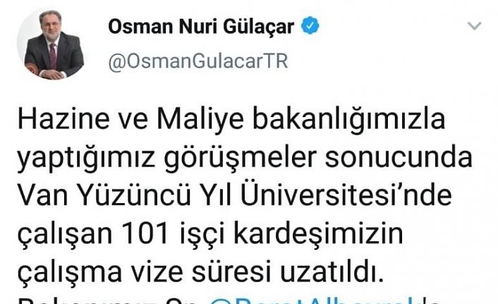 Gülaçar’dan mevsimlik işçilere müjde!