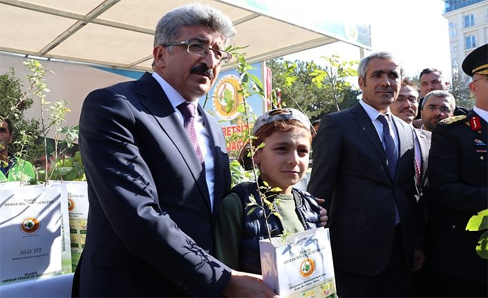 Van'da Cumhuriyet anısına anlamlı fidan dağıtımı
