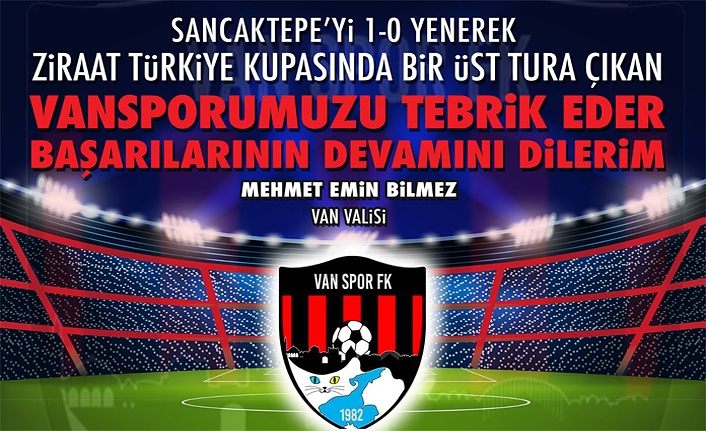 Van Valisi Bilmez Vanspor’u tebrik etti