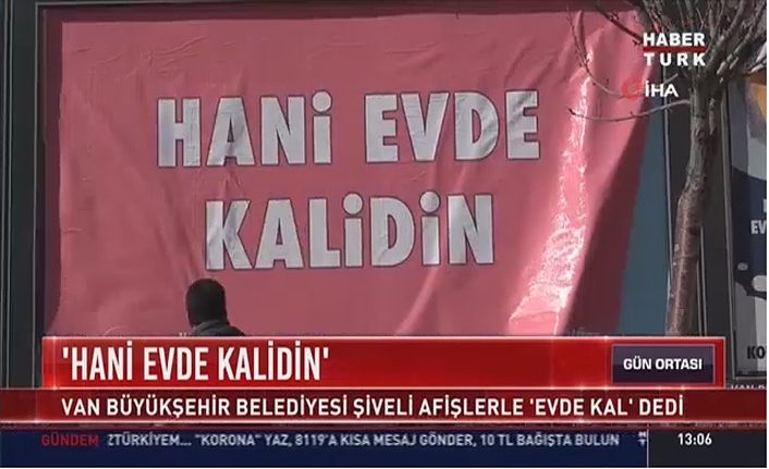 Van'daki şiveli afişler ulusal medyada gündem oldu