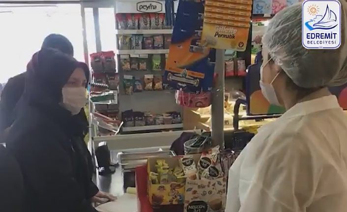 Van Edremit’te polis ve zabıta ekipleri marketleri denetledi