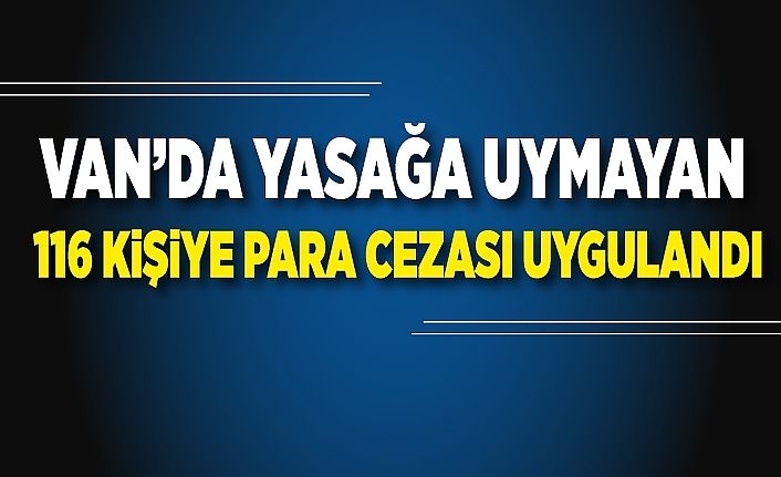 Van’da yasağa uymayan 116 kişiye para cezası uygulandı