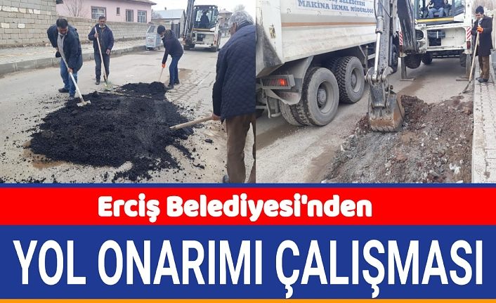Erciş Belediyesi'nden yol onarım çalışması