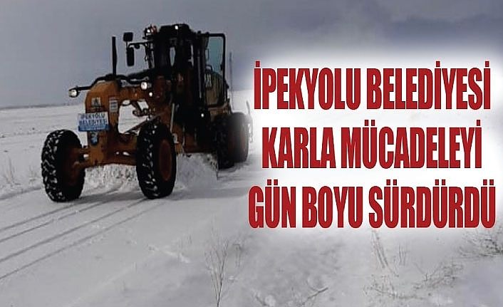 İpekyolu Belediyesi karla mücadeleyi gün boyu sürdürdü