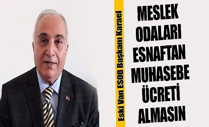 Eski Van ESOB Başkanı Karael: Meslek odaları esnaftan muhasebe ücreti almasın