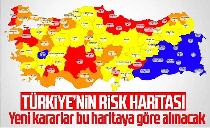 81 ilin koronavirüs risk haritası