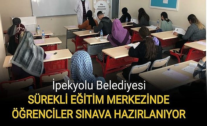 İpekyolu Belediyesi Sürekli Eğitim Merkezinde öğrenciler sınava hazırlanıyor
