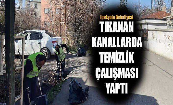 İpekyolu Belediyesi tıkanan kanallarda temizlik çalışması yaptı