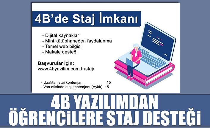 4B Yazılımdan öğrencilere staj desteği