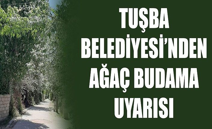 Tuşba Belediyesi’nden ağaç budama uyarısı