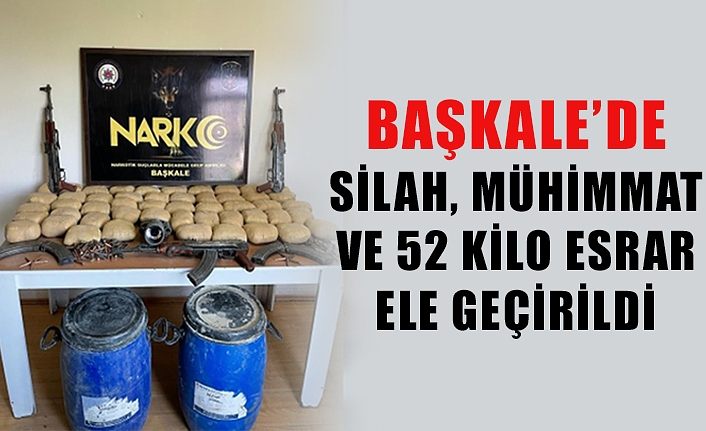 Başkale’de silah, mühimmat ve 52 kilo esrar ele geçirildi