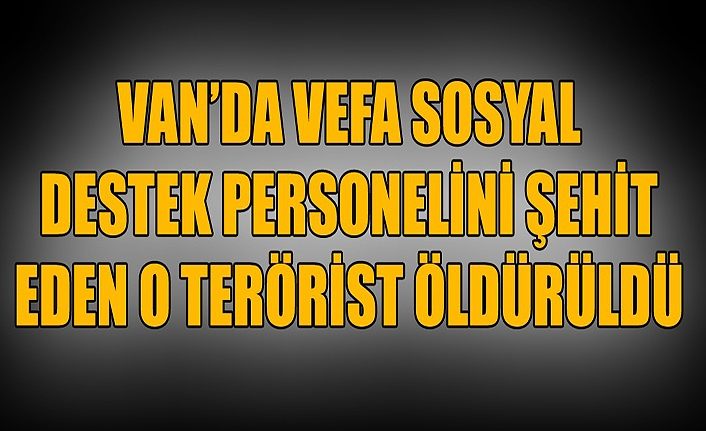 Van’da vefa sosyal destek personelini şehit eden o terörist öldürüldü