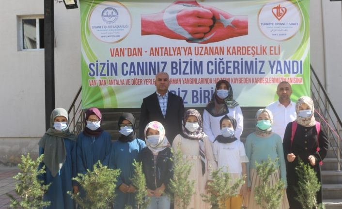 Van İl Müftülüğü'nden Orman yangını şehitleri anısına fidan bağışı