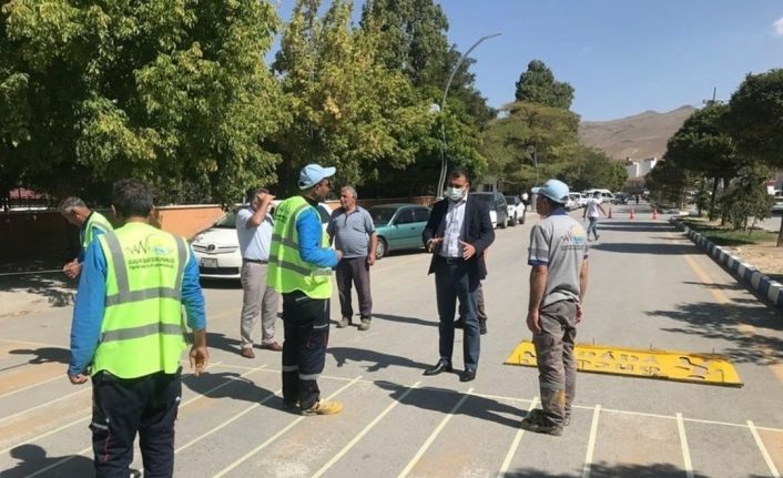 Kaymakam Savar, yaya geçidi çizgi çalışmalarını inceledia