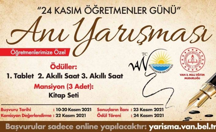 Van Büyükşehir Belediyesinden anı yarışması