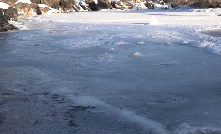 Balık göçünün en güzel şekilde izlendiği Deli Çay dondu