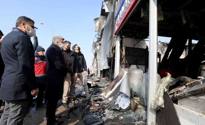 Vali Bilmez’den iş yeri yanan esnafa ziyaret