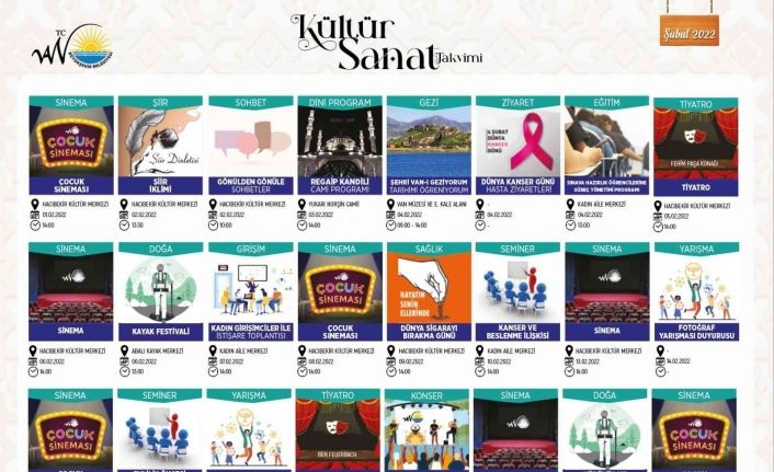 Van Büyükşehir Belediyesinin şubat ayı kültür-sanat takvimi yayınlandı