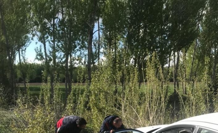 Otomobil tarlaya uçtu: 2 yaralı