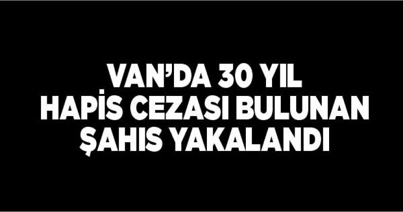 Van’da 30 yıl hapis cezası bulunan şahıs yakalandı