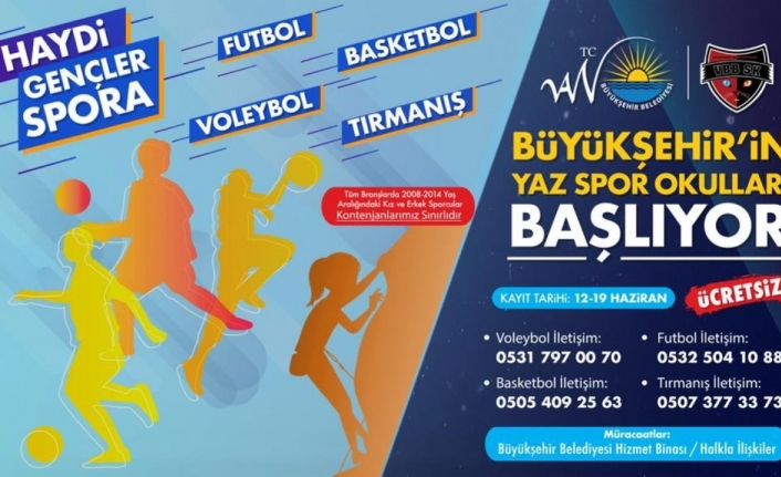 Van Büyükşehir Belediyesi ücretsiz yaz spor okulları düzenliyor